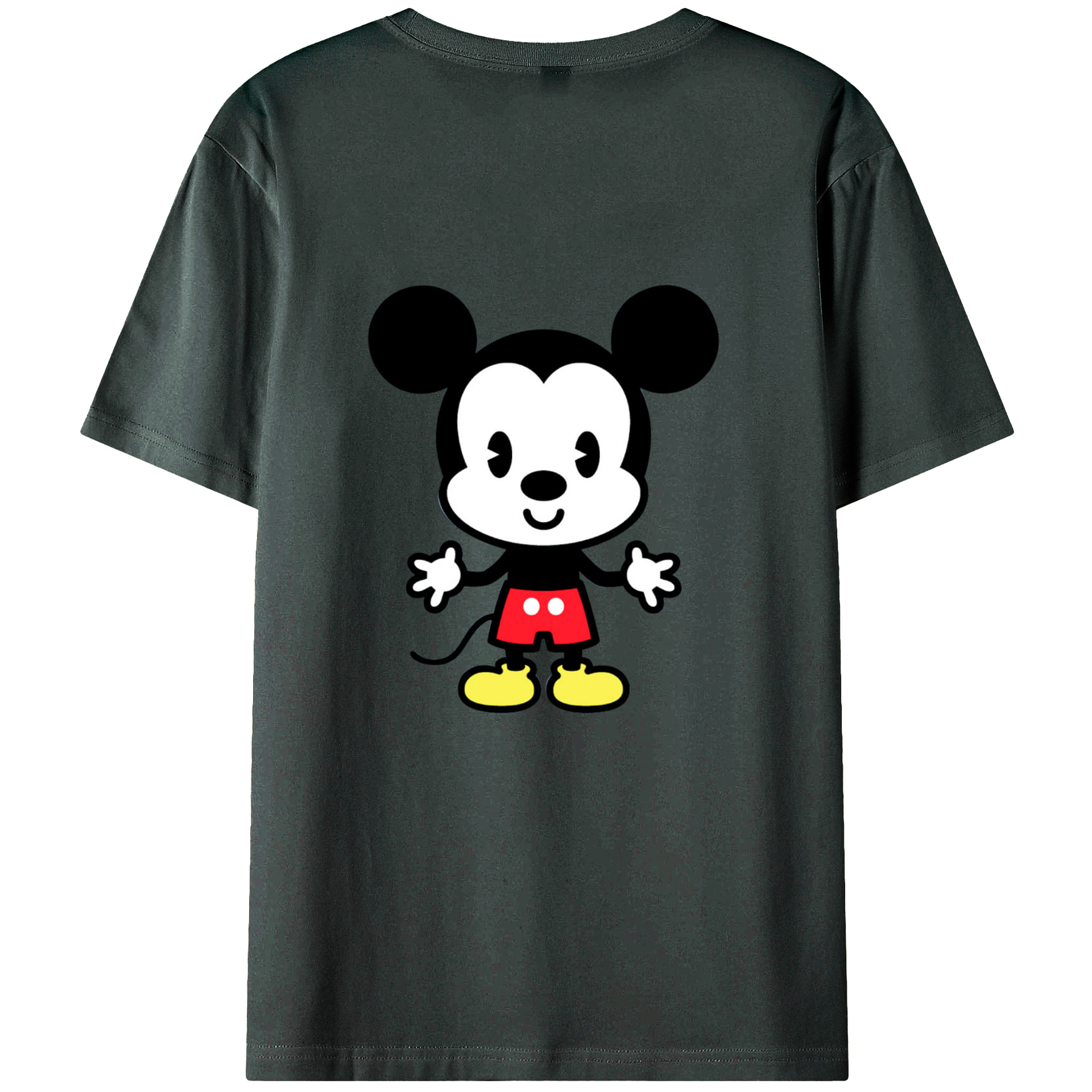 ミッキーマウス Mickey Mouse 綿100％ メンズ半袖Tシャツ（バックプリント） 通気性